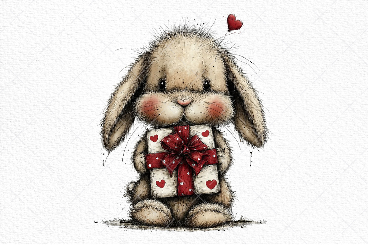 Funny Valentine Bunny Clipart, an Illustration by Craft Nest (Photo 10 of 10)