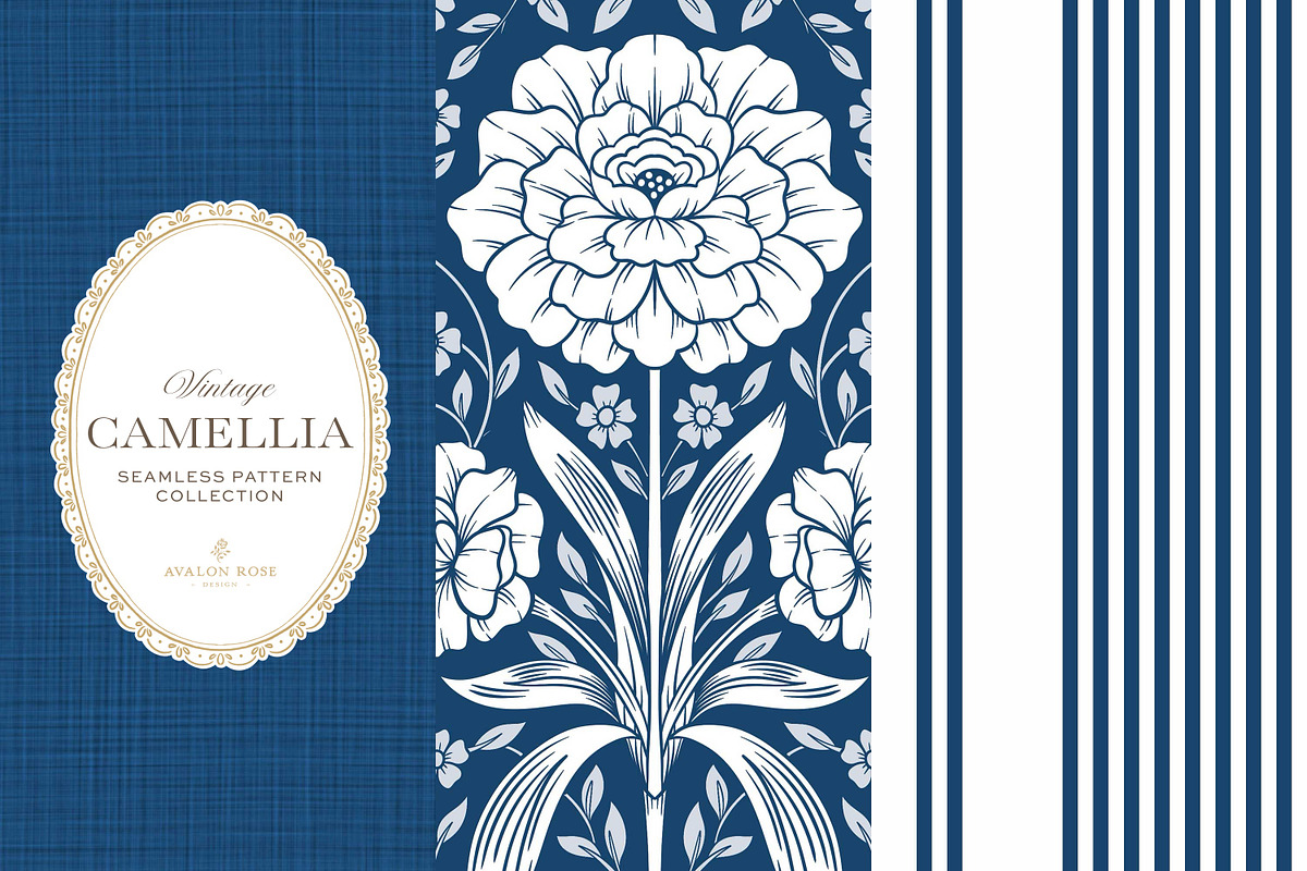 Arts & Crafts Floral Patterns Cobalt, a Pattern Graphic by Eclectic Anthology (Photo 5 of 10)