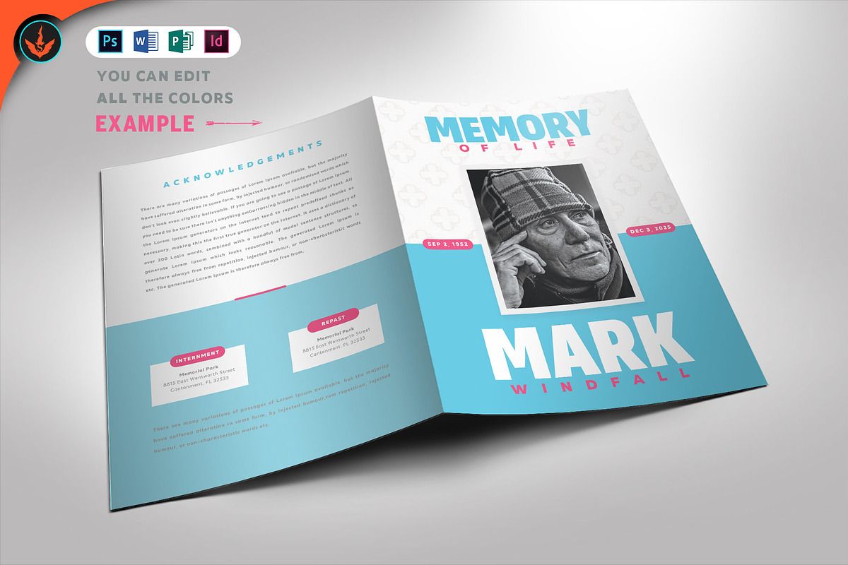Funeral Program 26 Minimal Grey, a Brochure Template by SeraphimChris (Photo 7 of 8)