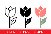 Tulip Icon Set, a Solid Icon by Artonix (Thumbnail 1 of 2)