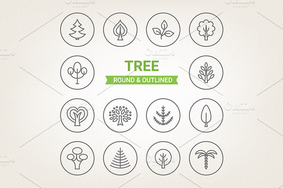 Circle tree icons preview 2