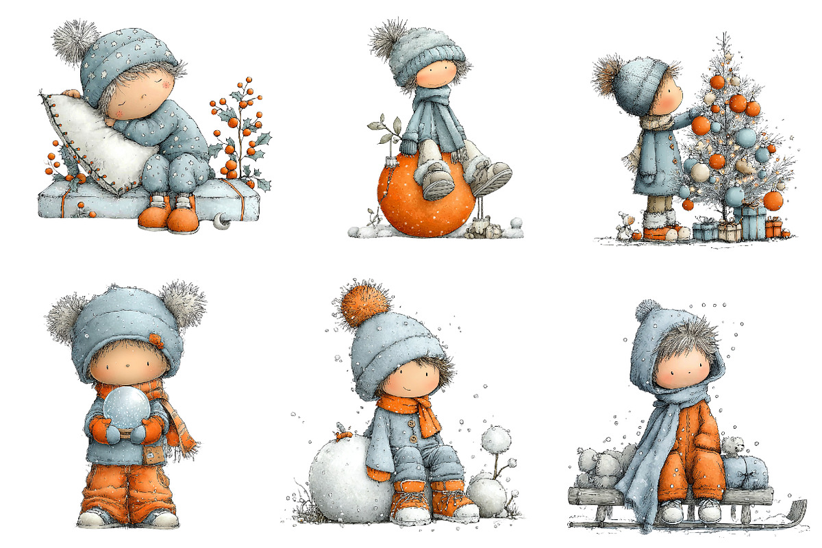 Christmas Children Clipart, an Illustration by CreationArt (Photo 5 of 6)
