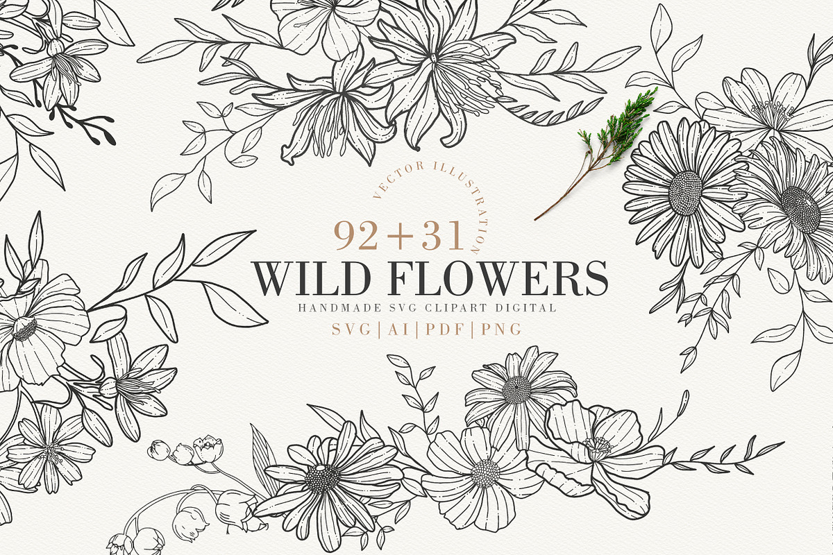 123 Floral Line Art Elegant Botanic, a Graphic by Luiz da Rolt Grathwohl (Photo 1 of 8)