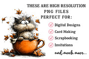 Whimsical Autumn Cat PNG Clipart, an Illustration by OK Design (Thumbnail 4 of 6)