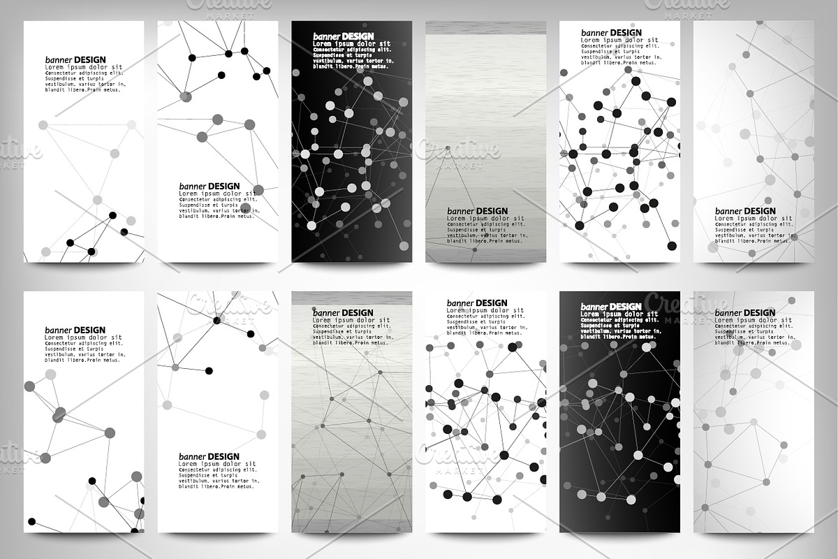 Banners set, science backgrounds, a Work Illustration by VectorShop