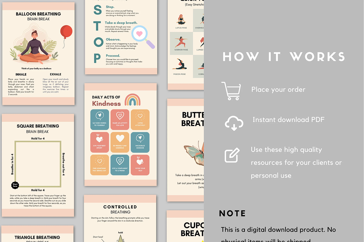 Stress Management Exercises- PDF, a Design Template by GolokaTherapy (Photo 8 of 9)