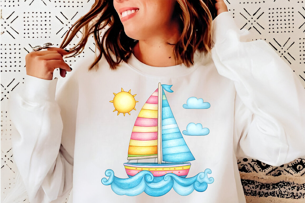 Summer Beach Line Art Doodles, an Illustration by SinaCreation (Photo 5 of 10)