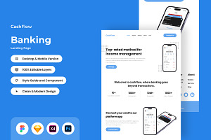 CashFlow - Banking Landing Page V1, a Landing Page Template by twinstd