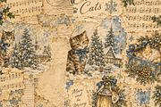 Cats Christmas Junk Journal Pages, a Background Graphic by Markicha Art (Thumbnail 4 of 5)