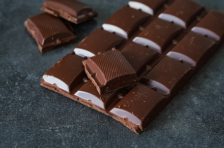 Bar of a dark chocolate.
