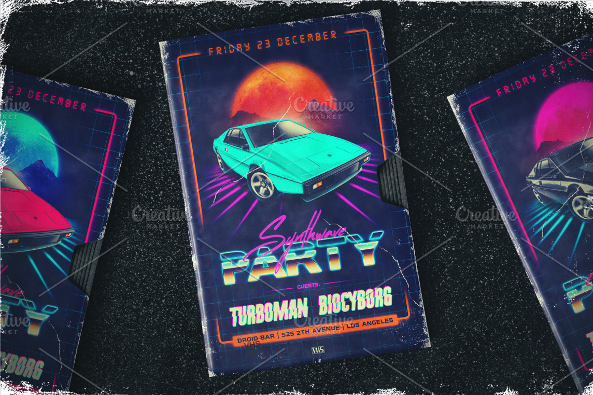 80s NewRetroWave flyers, a Flyer Template by Sonnyfive (Photo 2 of 7)