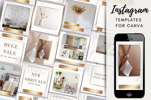 White and Gold Instagram Templates