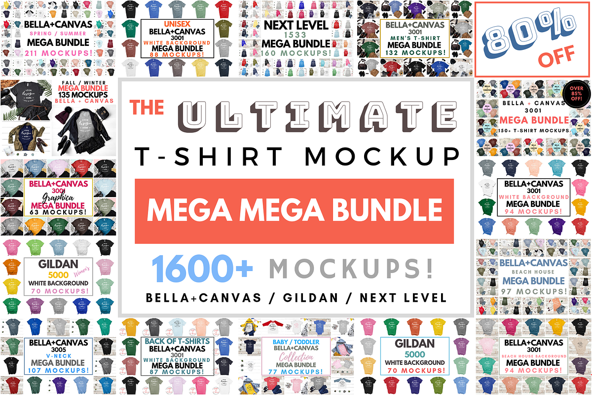 Ultimate T-Shirt Mockup Mega Bundle, a Shirt Mockup by lock and page (Photo 1 of 17)