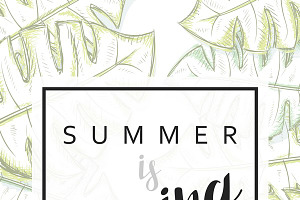 Design background with palm leaves