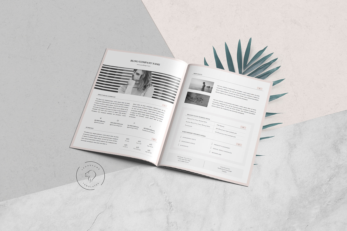 Media Kit Template - 3 Pages, a Resume Template by Leo Resume (Photo 1 of 6)