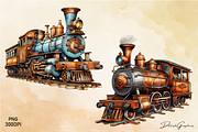 Vintage Wooden Train Sublimation Png, an Object Illustration by danishgraphics (Thumbnail 7 of 9)