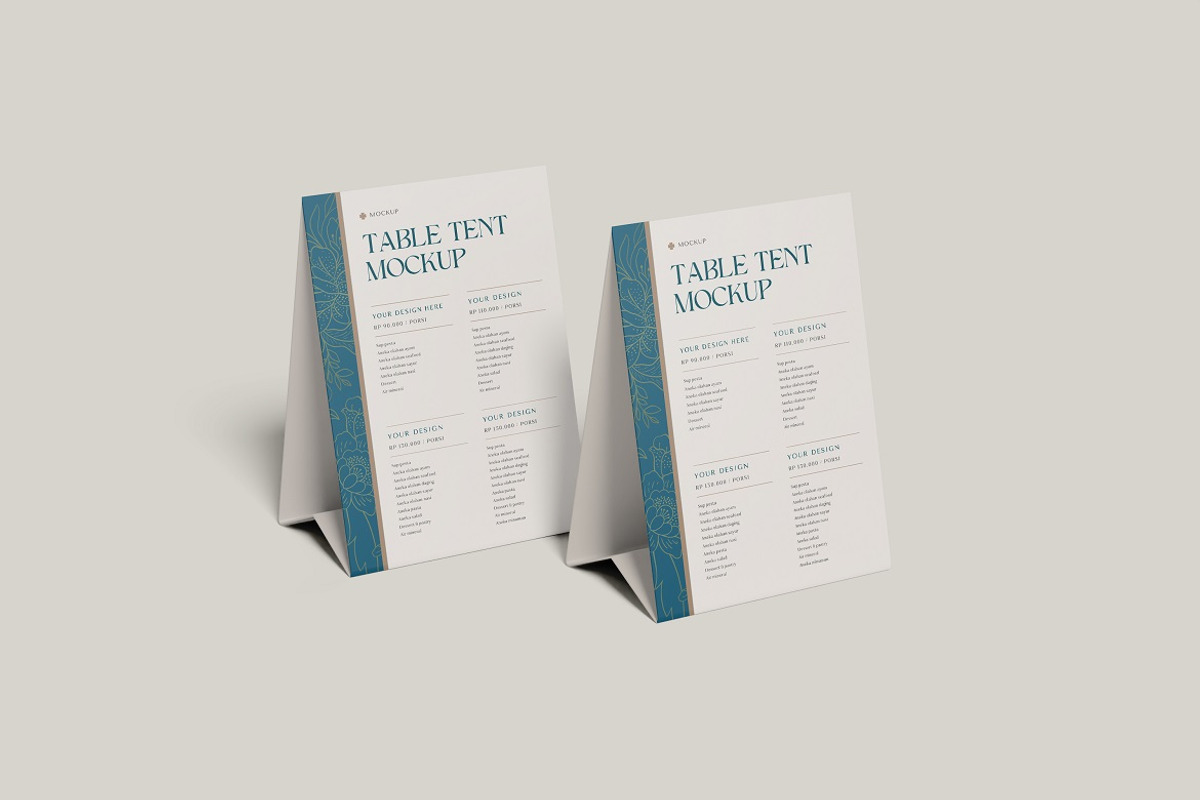 Table Tent  Mockup, an Advertising Mockup by YurnalisPerix (Photo 4 of 5)