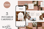 Instagram Carousel Post Boho Canva, a Social Media Template by HerstedHertz (Thumbnail 1 of 10)