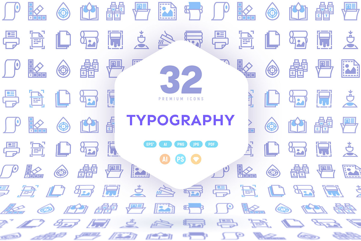 Typography | 32 Icons Set, an Outline Icon by Marina Silence (Photo 16 of 16)