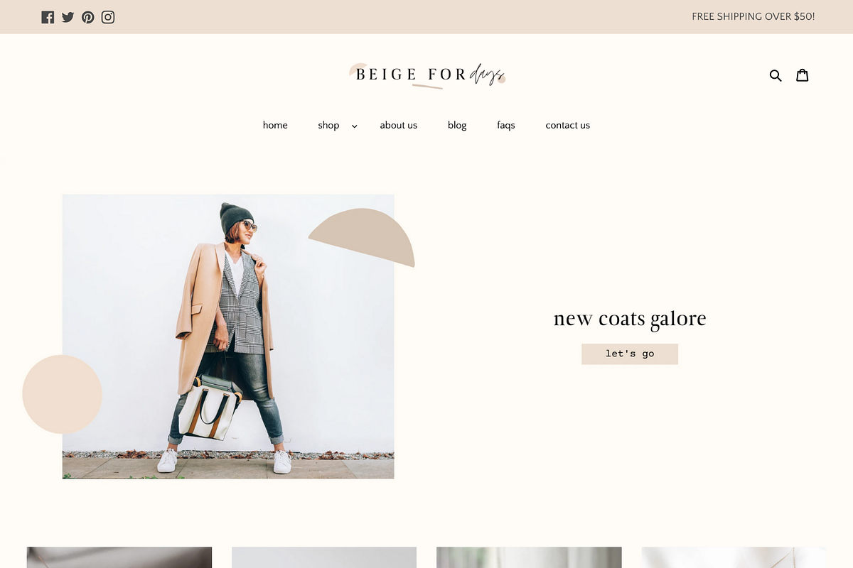 Shopify Template I BEIGE FOR DAYS, a Shopify Template by Easy Website Themes (Photo 1 of 6)