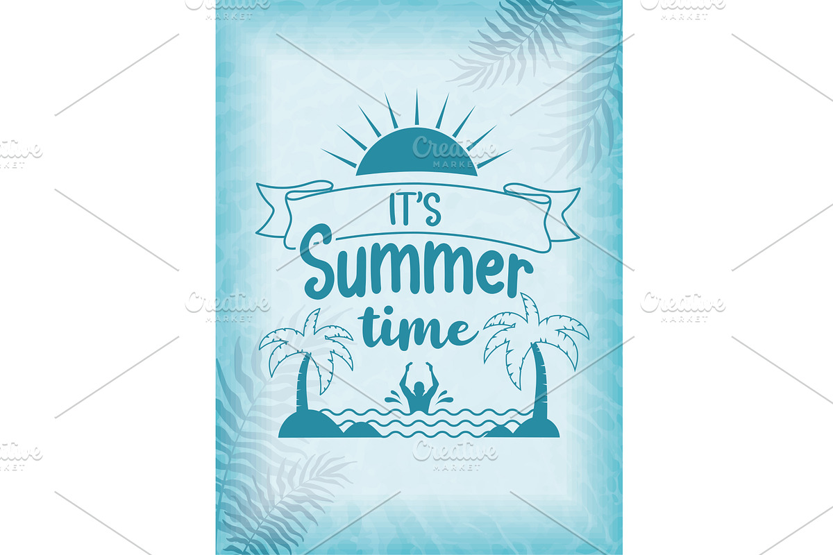 Its summer time poster with tropical, an Object Illustration by studioDK