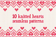 10 knitted hearts seamless patterns, a Pattern Graphic by Art of Sun (Thumbnail 1 of 4)
