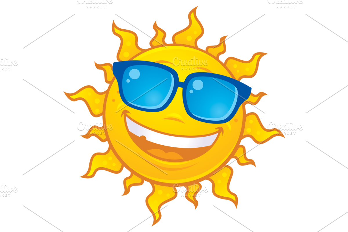 Summer Sun Wearing Sunglasses, a Seasonal Illustration by Schwegel Illustration