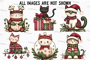Quirky Christmas Cat Clipart, an Illustration by Craft Nest (Thumbnail 5 of 6)