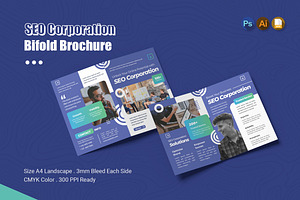 SEO Corporation Bifold Brochure, a Brochure Template by Esensifiksi.studio