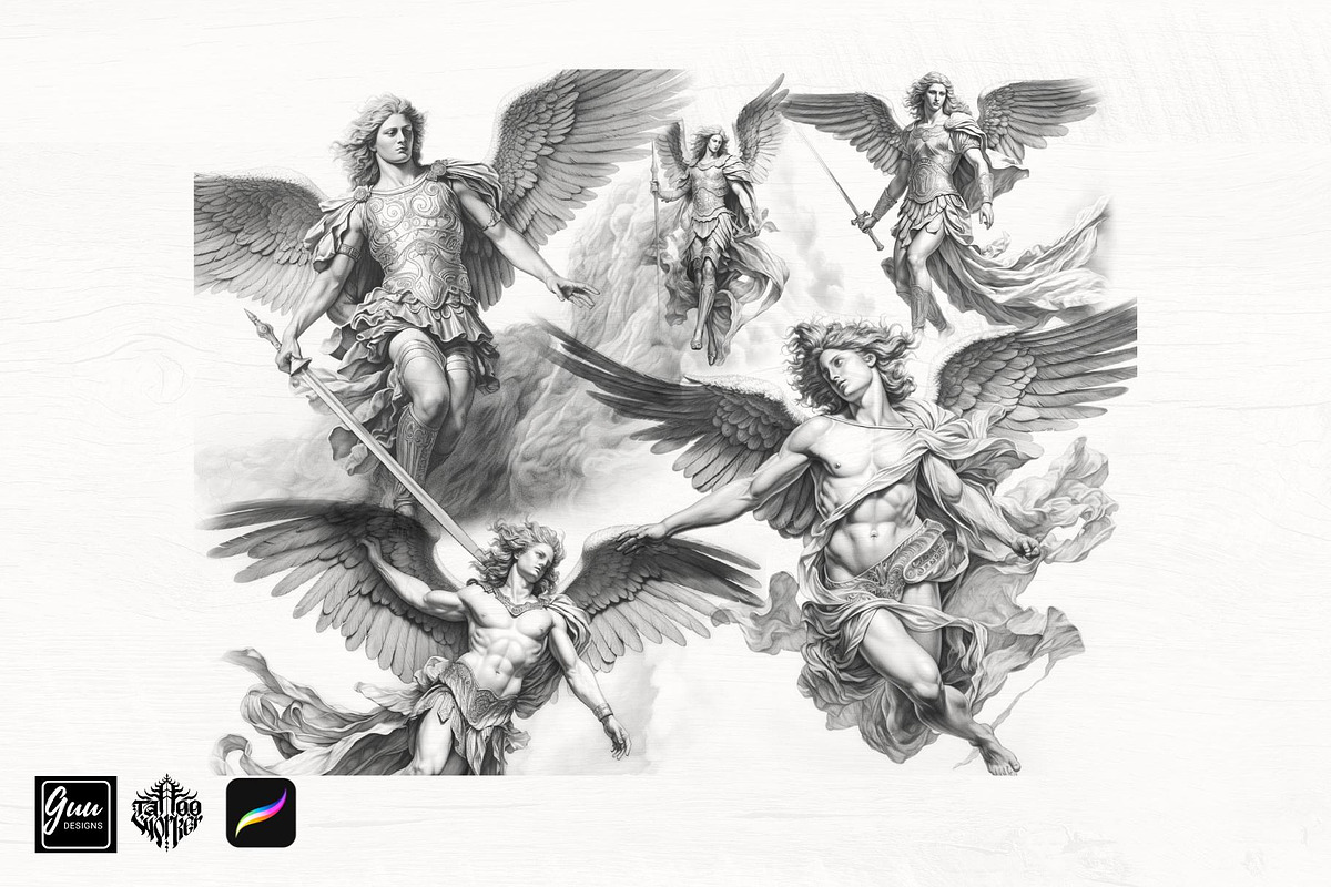 Archangel Michael and the angels, a Brush Add-On by TaKong Magics (Photo 3 of 9)