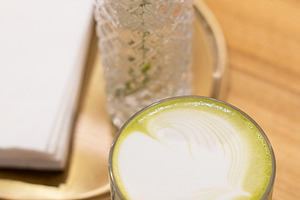 Green tea cold drink traditional matcha asian foam, a Food & Drink Photo by Photo Drive Studio