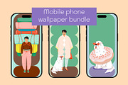 Mobile phone wallpaper bundle, a Person Illustration by Cami Draws (Thumbnail 1 of 6)