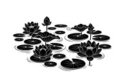Lotus Pond Silhouette SVG Bundle, an Illustration by yasushie (Thumbnail 13 of 31)