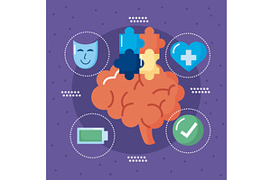 brain and mental health, a Healthcare Illustration by studiogstock