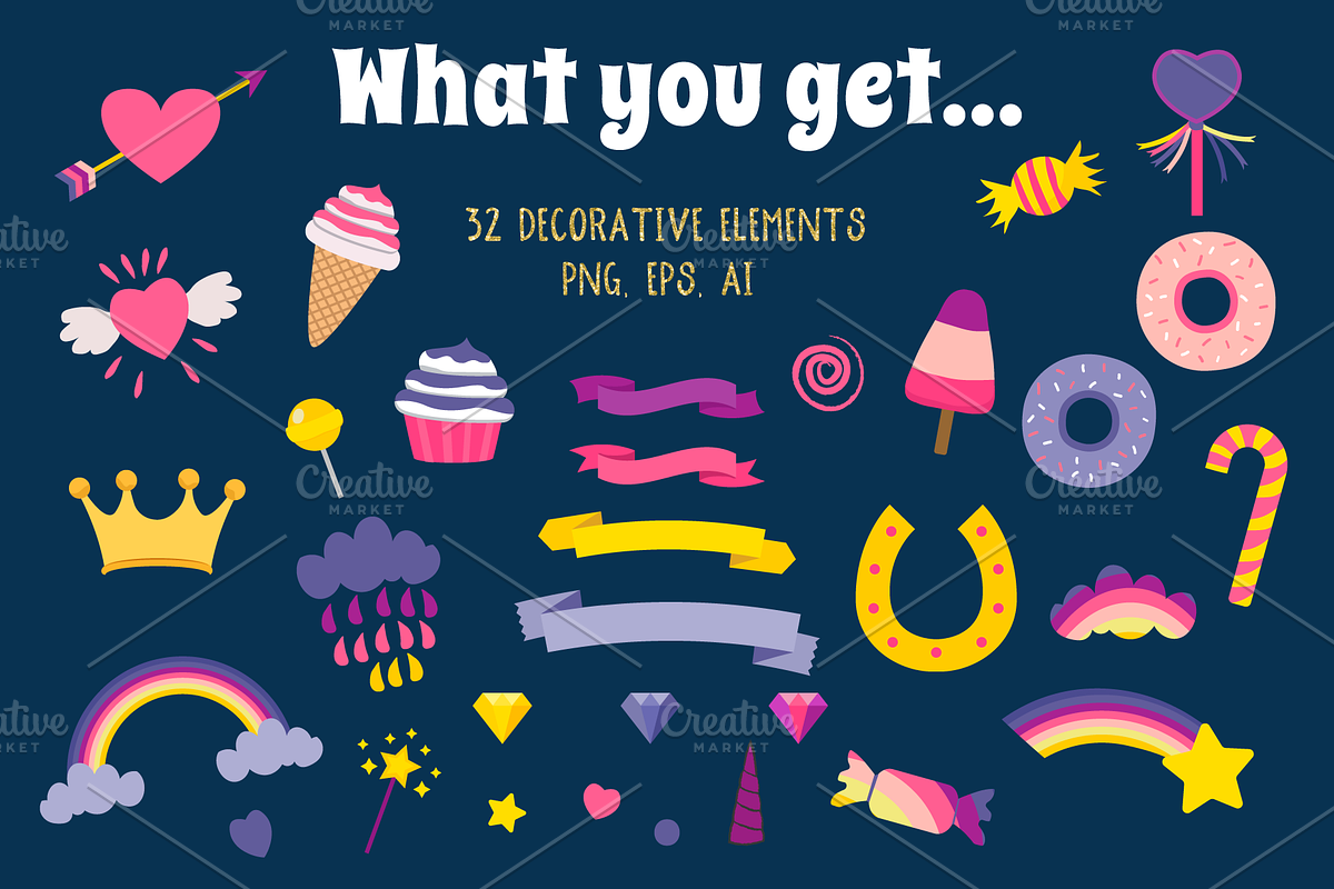 Unicorn Disco Collection - Clip Art, a Graphic by Miri Campbell (Photo 3 of 8)