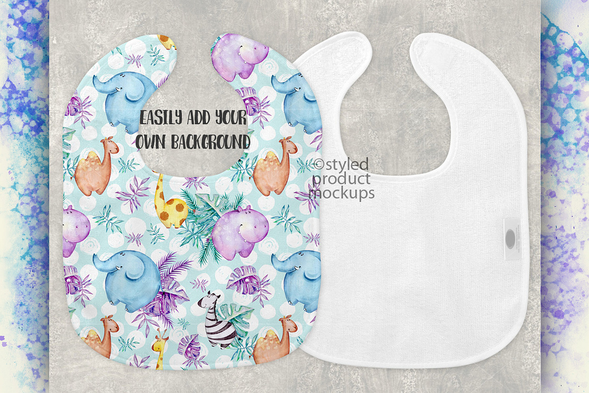 Dye Sublimation Baby Bib Mockup, a Product Mockup by StyledProductMockups (Photo 3 of 4)