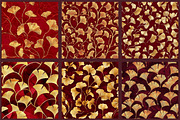 Red and Gold Ginkgo Digital Paper, a Pattern Graphic by designcity5 (Thumbnail 5 of 5)
