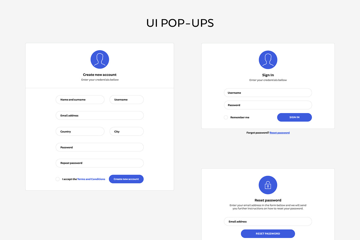 Web design UI set - login form, a Templates & Theme by Marian Kadlec