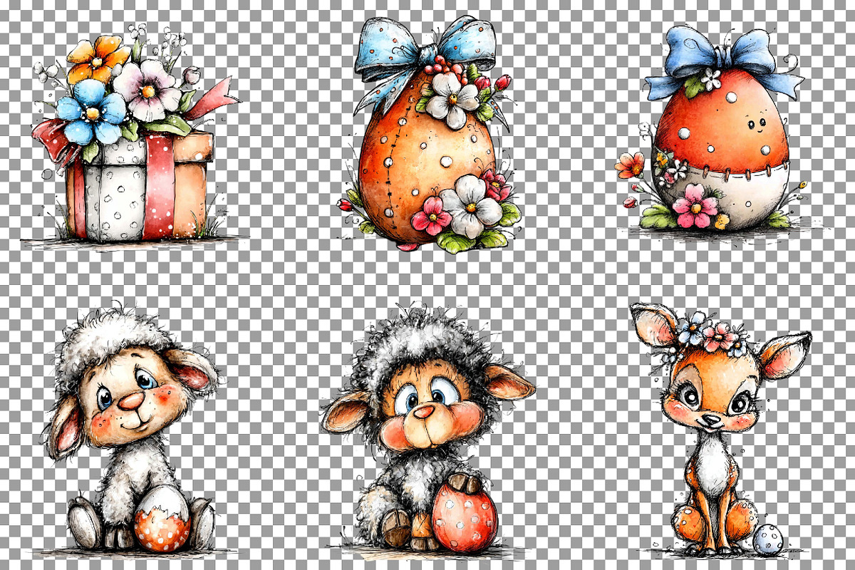 Whimsical Polka Dots Easter Clipart, an Illustration by Sublimation Artist (Photo 4 of 7)