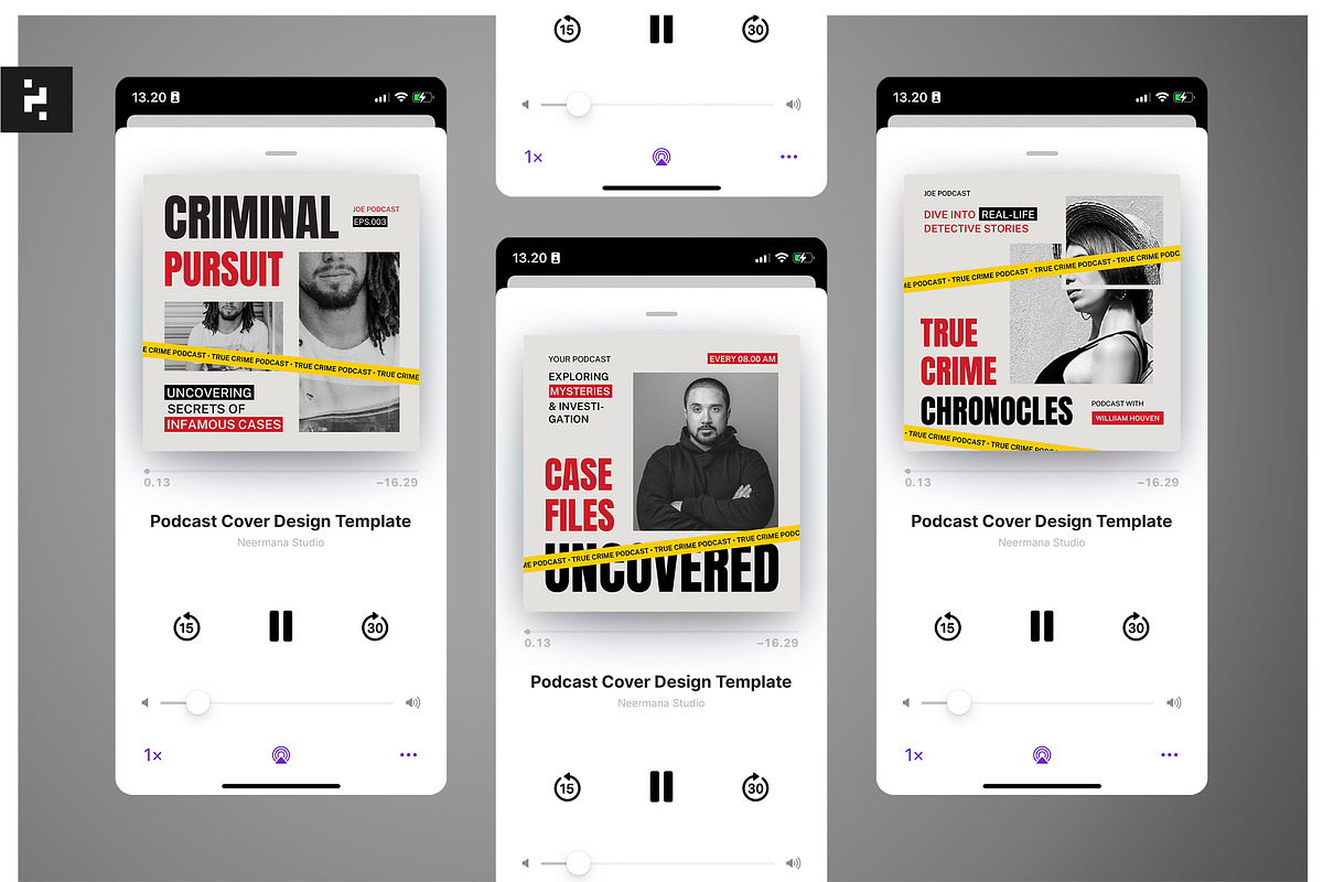 True Crime Podcast Cover, a Social Media Template by Neermana (Photo 1 of 4)