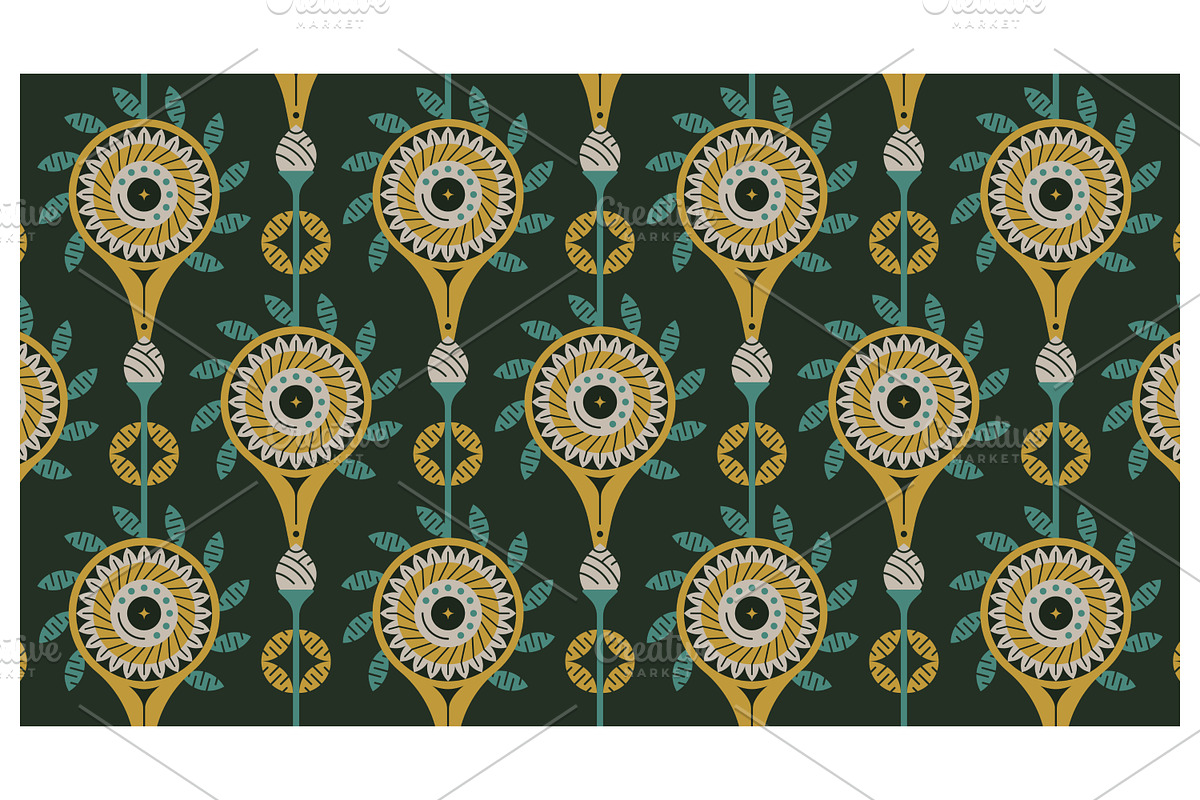Geometric floral repeat, a Pattern Graphic by Creative Backgrounds