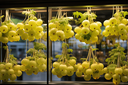 Gooseberries bunches store showcase, a Food & Drink Photo by Textures & Backgrounds