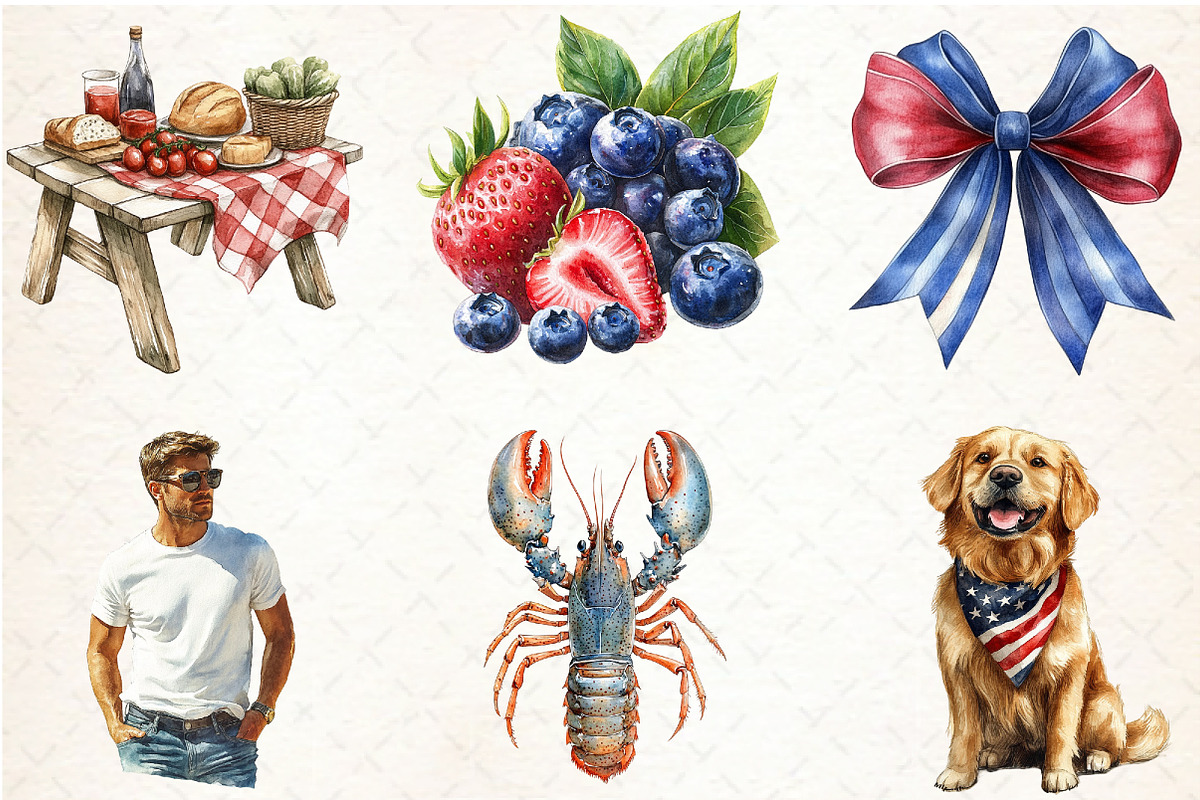 4th Of July Clipart Bundle, a Seasonal Illustration by Rose Art (Photo 4 of 6)