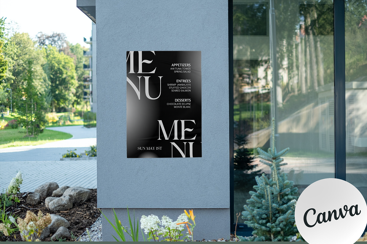 Classy Modern Chic Menu Template for Canva
