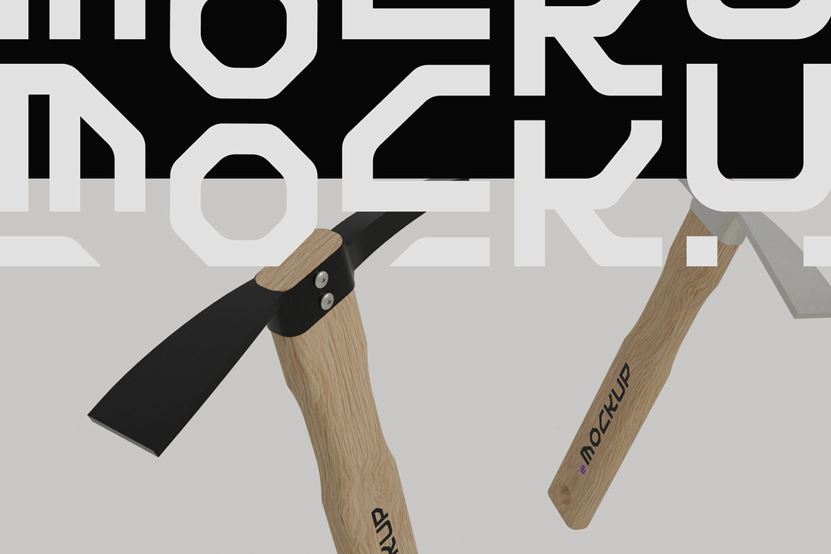 Mattock Pickaxe Mockup, a Household Mockup by hiddemaru (Photo 3 of 4)