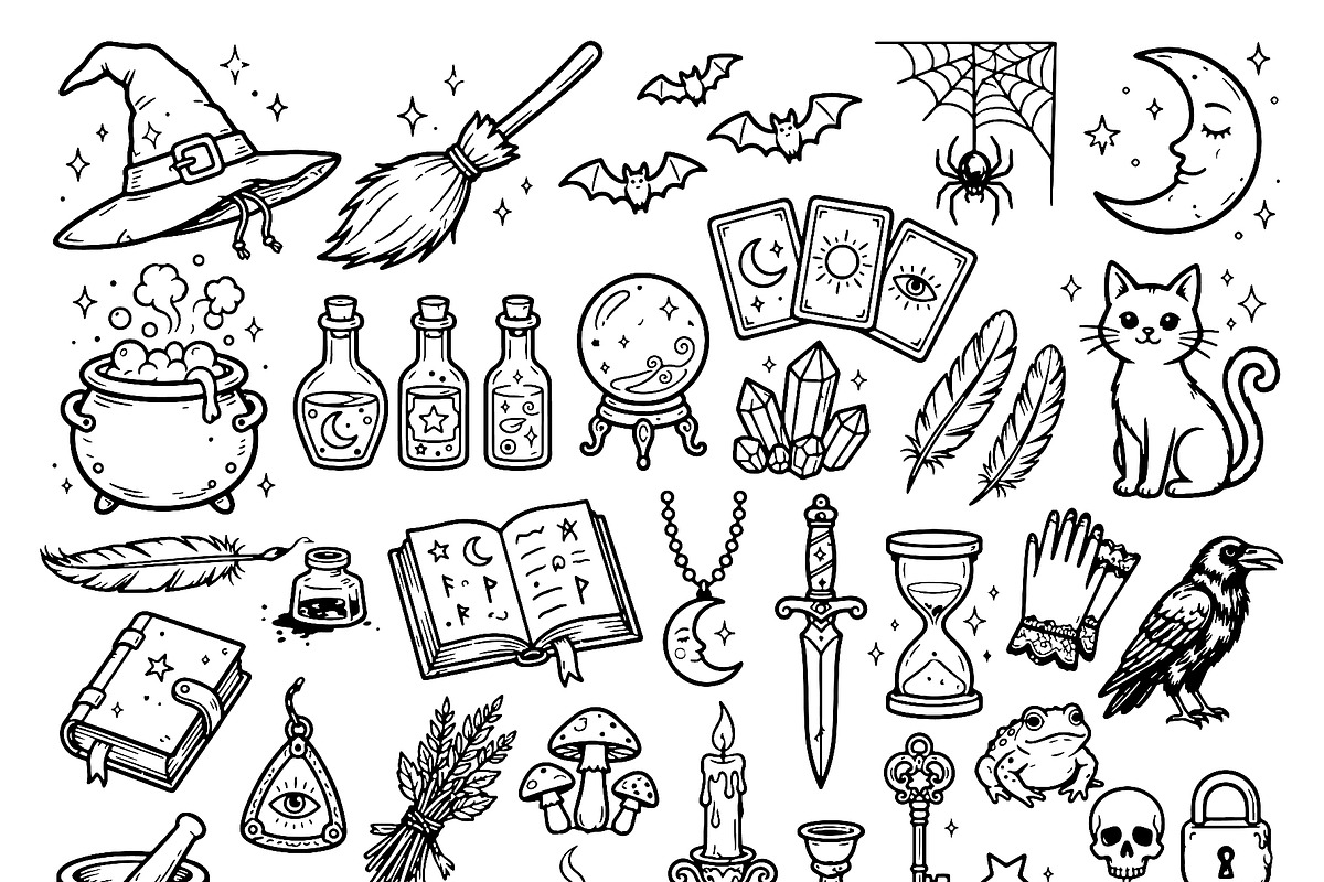 Magical Doodle Elements and Potions, an Object Illustration by Voodz_shop (Photo 3 of 3)