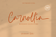 Carnollia Signature, a Script Font by Hanaksara Studio (Thumbnail 1 of 15)