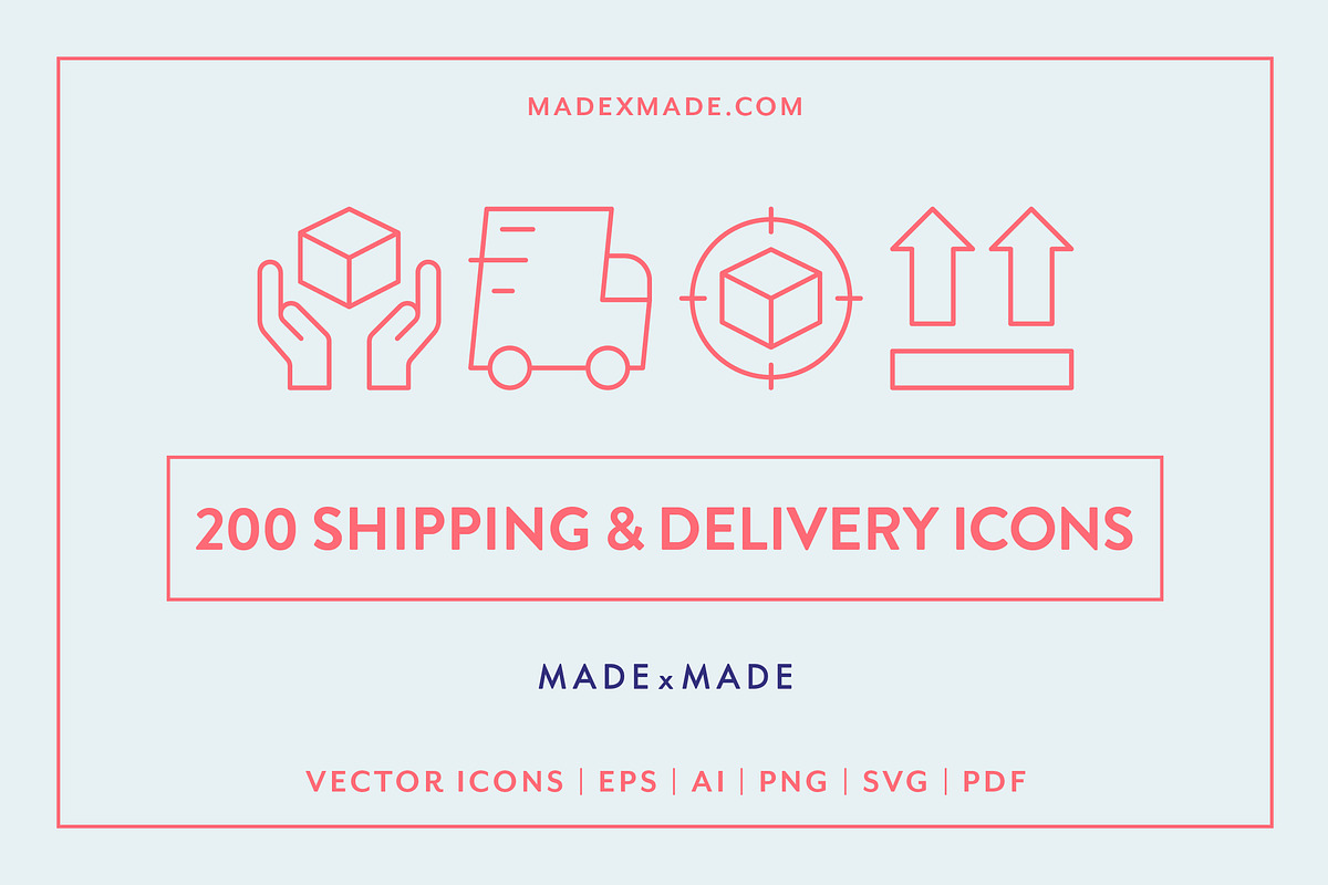 Shipping & Delivery Line Icons, an Outline Icon by Made by Made (Photo 1 of 10)