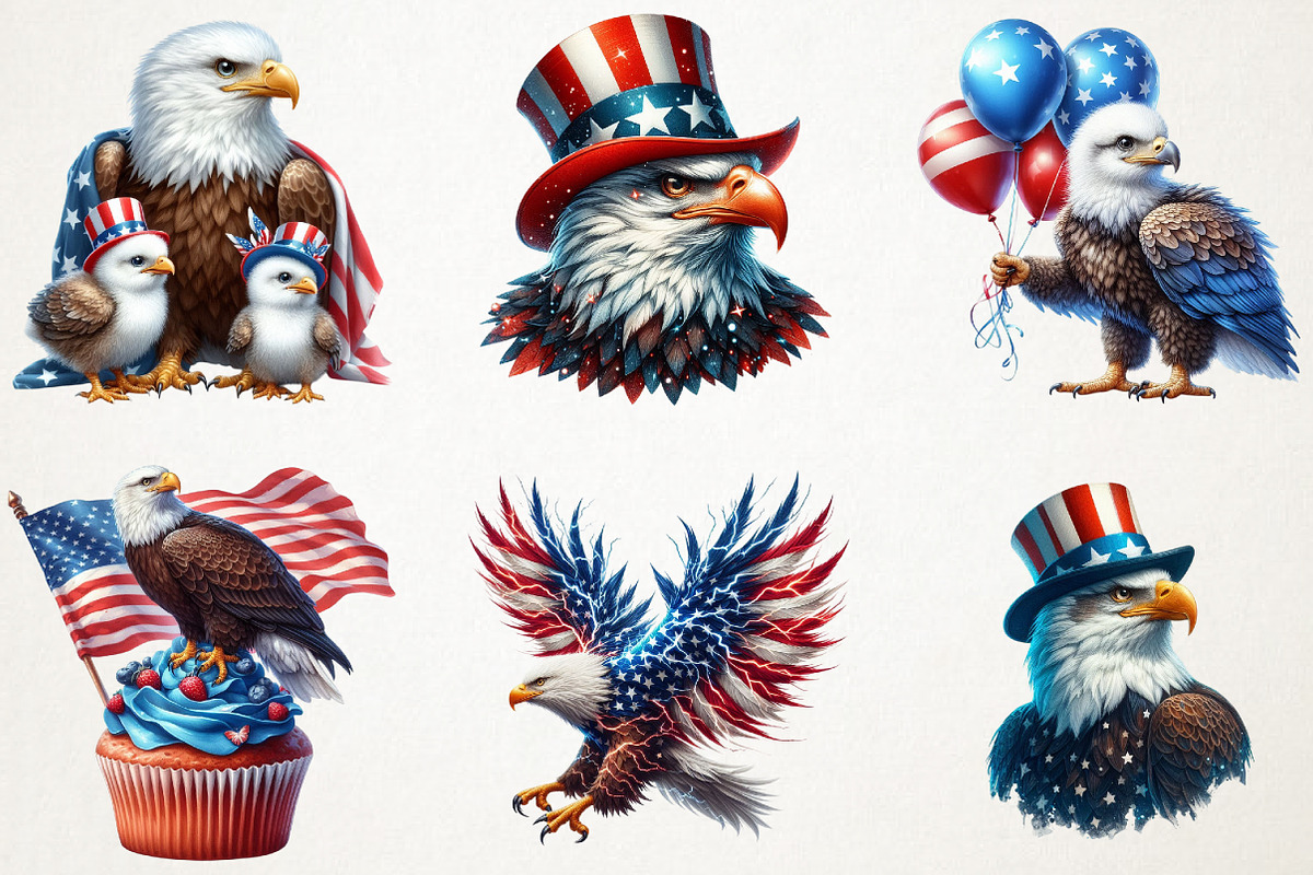 4th Of July Bald Eagle Sublimation, a Seasonal Illustration by RobertsArt (Photo 3 of 7)
