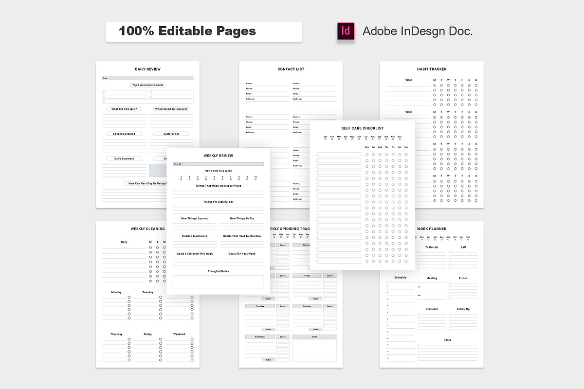 Ultimate Planner Bundle Pack Vol.56, a Stationery Template by Design Zone